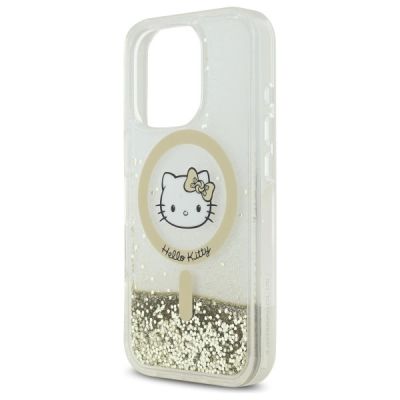 6. Etui Hello Kitty Liquid Glitter Fever MagSafe na iPhone 16 Pro Max - złote