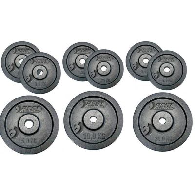 8. OBCIĄŻENIE ŻELIWNE CZARNE 2x1,25 KG BEST SPORTING fi 30mm