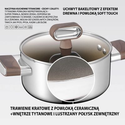 3. Garnek z pokrywką TITANCORE 20cm, 2,8L MR-3560-20 MAESTRO