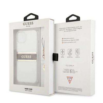 8. Etui Guess 4G Charms Collection na iPhone 13 mini - przezroczyste