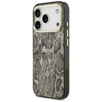 2. Etui Guess Python Pattern MagSafe na iPhone 17 Pro / 18 Pro - brązowe
