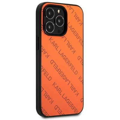 4. Etui Karl Lagerfeld Perforated Allover na iPhone 13 Pro Max 6,7" - pomarańczowe