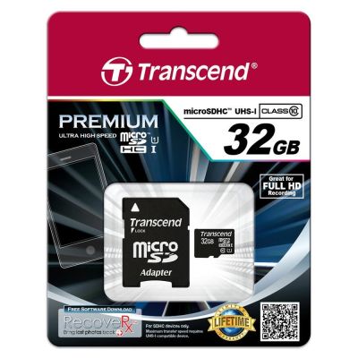 2. SD microSD Card  32GB Transcend SDHC UHS1 w/adapter
