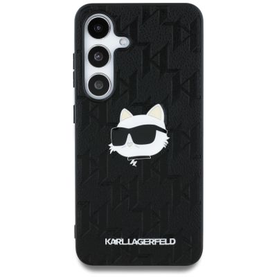 3. Etui Karl Lagerfeld Leather Monogram Pin Logo Choupette Head Samsung Galaxy S25 czarny