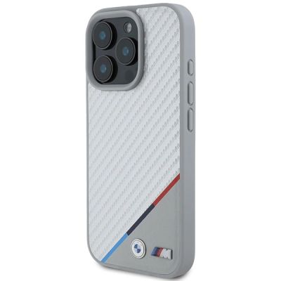 2. Etui BMW M Carbon Tricolor Line MagSafe na iPhone 16 Pro - szare
