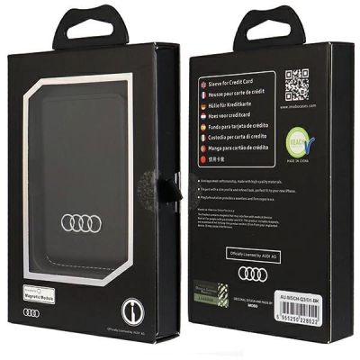 7. Portfel magnetyczny Audi Synthetic Leather kompatybilny z MagSafe - czarny