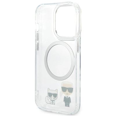 7. Etui Karl Lagerfeld Karl&Choupette Aluminium MagSafe na iPhone 14 Pro Max - przezroczyste