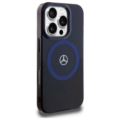 4. Etui Mercedes MB Double Layer BiColor MagSafe na iPhone 16 Pro Max - niebieskie