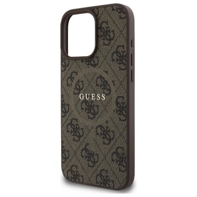 6. Etui Guess 4G Ring Classic Logo MagSafe na iPhone 16 Pro Max - brązowe