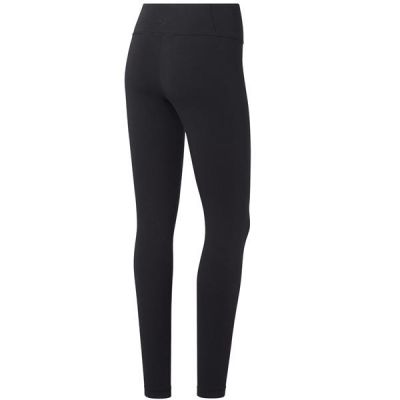 2. Legginsy damskie Reebok TE COTTON LEGGING sportowe z wysoką talią treningowe czarne (FK6664)