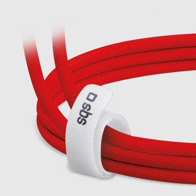 8. Kabel SBS TECABLETISSUETCCR USB-C - USB-C 1,5m 60 W w oplocie - czerwony
