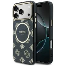 Etui Guess IML Peony Dot MagSafe na iPhone 17 Pro Max - czarne