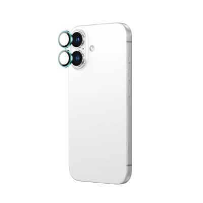 3. Szkło hartowane AMAZINGTHING AR Aluminium 2 Lens Glass z ramką na soczewki aparatu do iPhone 16 / 16 Plus - zielone