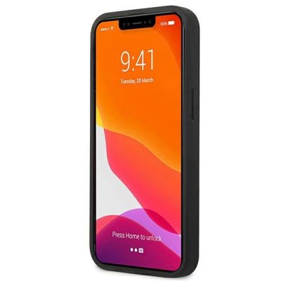 5. Etui Guess Saffiano Strap na iPhone 13 mini - szare