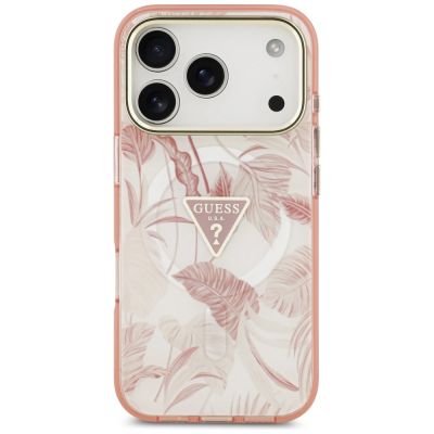 3. Etui Guess Jungle Tonal Triangle MagSafe do iPhone 17 Pro Max - różowe