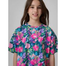 T-shirt boxy z nadrukiem dziewczęcy 4F 4FJRAW26TTSHF4243-90A