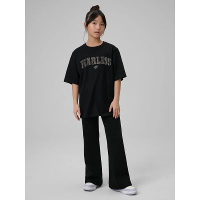 4. T-shirt loose z nadrukiem dziewczęcy 4F 4FJRSS26TTSHF3453-20S