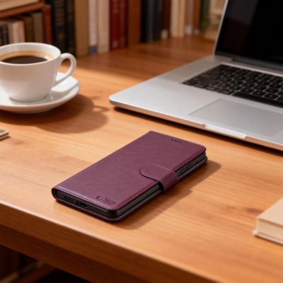 15. Etui Tech-Protect Wallet na Samsung Galaxy A57 5G - bordowe