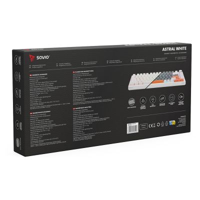 4. SAVIO KLAWIATURA MECHANICZNA ASTRAL WHITE OUTEMU WHITE JADE RGB