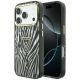 Etui Guess IML Zebra Glitter Triangle Logo MagSafe na iPhone 17 Pro Max / 18 Pro Max  - srebrne
