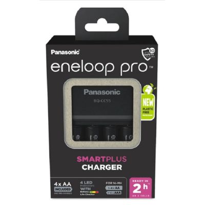 4. ŁADOWARKA PANASONIC SMARTPLUS + 4x AA ENELOOP PRO 2500 mAh