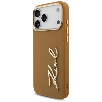 2. Etui Karl Lagerfeld Karl Script Logo na iPhone 17 Pro Max - brązowe