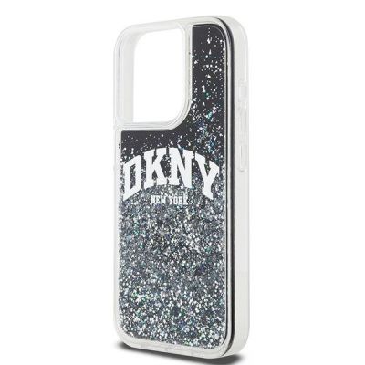6. Etui DKNY Liquid Glitter Big Logo na iPhone 15 Pro - czarne