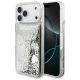 Etui Guess Liq. Glitter Charms na iPhone 17 Pro Max - srebrne