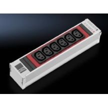 Rittal DK 7856.082 rozgałęziacz 6 x gniazdo sieciowe Wewnętrzna Aluminium, Czerwony