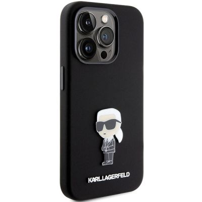 4. Etui Karl Lagerfeld Silicone Ikonik Metal Pin na iPhone 15 Pro - czarne