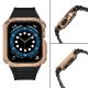 4. Pasek z etui ochronnym Protect Strap Band do Apple Watch 38 / 40 / 41 mm opaska obudowa pancerna - czarny, różowe złoto