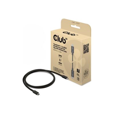 CLUB3D CAC-2501 kabel Thunderbolt 1 m 120 Gbit/s Czarny
