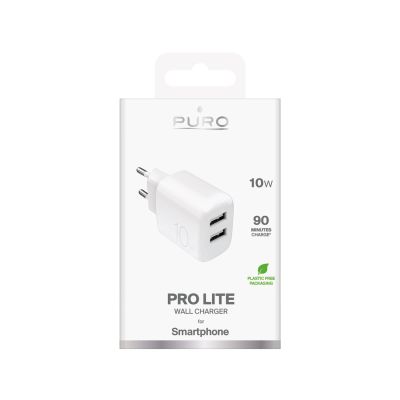 2. Ładowarka sieciowa Puro PROLITE 10W 2x USB-A - biała