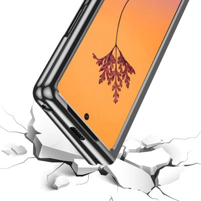 10. Plating Case etui Samsung Galaxy Z Fold 4 pokrowiec z metaliczną ramką niebieskie