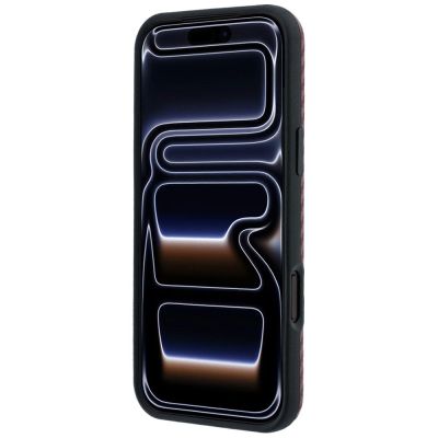 5. Etui BMW M Carbon Metal Logo MagSafe na iPhone 17 Pro / 18 Pro - bordowe