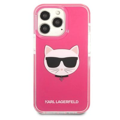 3. Etui Karl Lagerfeld Choupette Head na iPhone 13 Pro / iPhone 13 - fuksjowy