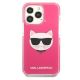 3. Etui Karl Lagerfeld Choupette Head na iPhone 13 Pro / iPhone 13 - fuksjowy