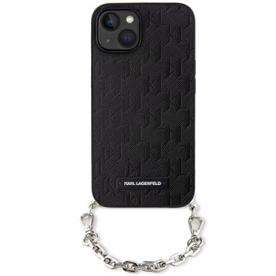 2. Etui Karl Lagerfeld Saffiano Monogram Chain na iPhone 14 - czarne