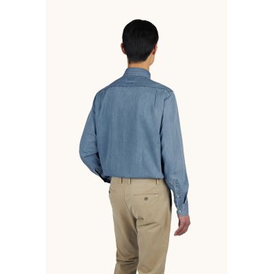 4. Paul&Shark Koszula dżinsowa męska jasnogranatowy denim 99313030-J01