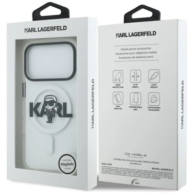 8. Etui Karl Lagerfeld IML Karl Sketch Logo MagSafe do iPhone 17 Pro - przezroczyste