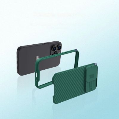 9. Nillkin CamShield Pro Case etui iPhone 14 Pro Max pancerny pokrowiec osłona na aparat kamerę niebieski