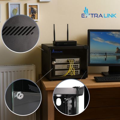 4. Extralink LITE 4U 10 280X310 WALL-MOUNTED RACKMOUNT CABINET BLACK Stojak wolnostojący/ścienny/podłogowy Czarny