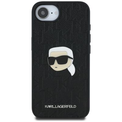 3. Etui Karl Lagerfeld Monogram Karl Head Pin na iPhone 16e - czarne