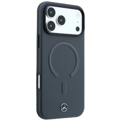 4. Etui Mercedes Leather 3D MagSafe do iPhone 18 Pro Max / 17 Pro Max - antracytowe