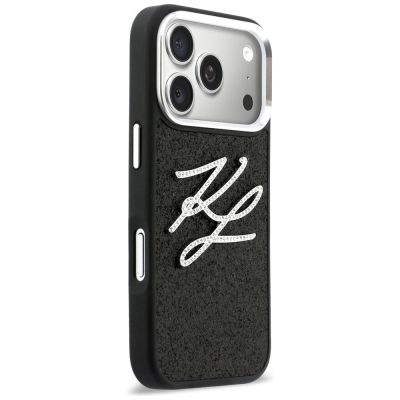 4. Etui Karl Lagerfeld IML Glitter KL Diamond Logo na iPhone 17 Pro - czarne