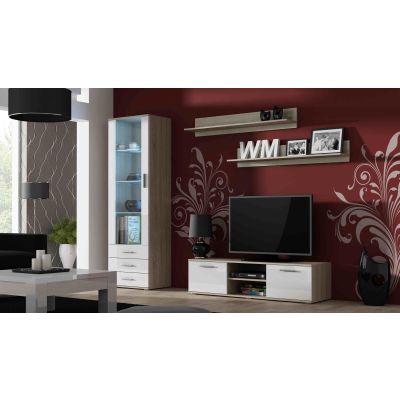 2. Witryna SOHO S1 dąb sonoma/ biały połysk
