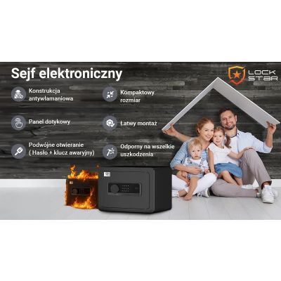 14. Extralink Lock Star A6-25 | Sejf elektroniczny | na kod