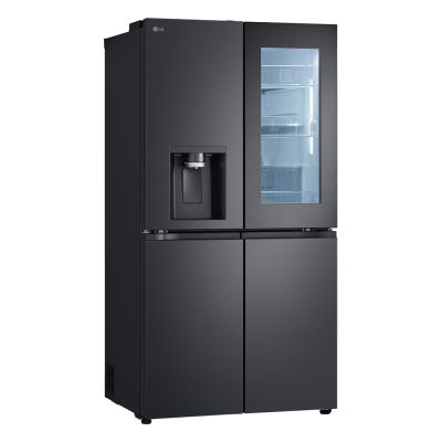11. Lodówka Side-By-Side LG GMG960EVJE Multi Door 179cm Essence Black Steel czarny mat Total NoFrost podajnik wody