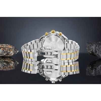 6. Zegarek Męski Giewont Chronograph Sapphire Srebrno Zielony GW7290-B7