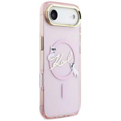 4. Etui Karl Lagerfeld IML Choupettes Karl  Script Logo MagSafe na iPhone Air - różowe